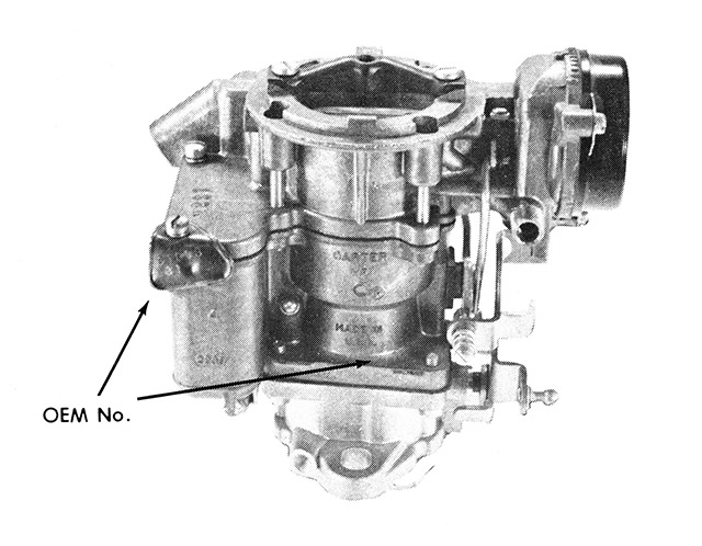 Carter YF, YFA carburetor number locations