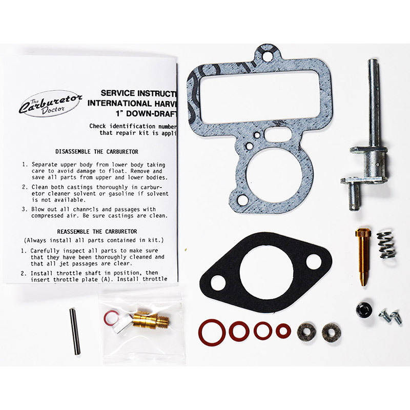 International F-12 : F-14 (W/ OEM IHC Carb.#'s: 24707DA, 24707BC, 29953D, 29953DA) Gaskets, Float Valve & Throttle Shaft Carburetor kit part number ck6946