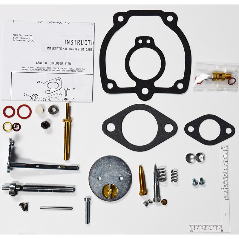 Carburetor kit for Farmall Super H 47387, 50983DB with 8867DX throttle body, 356948R92, 361525R92, 52814D, 52815D and 60329DA, IH # BK12V, IHCK01 part number ck6954