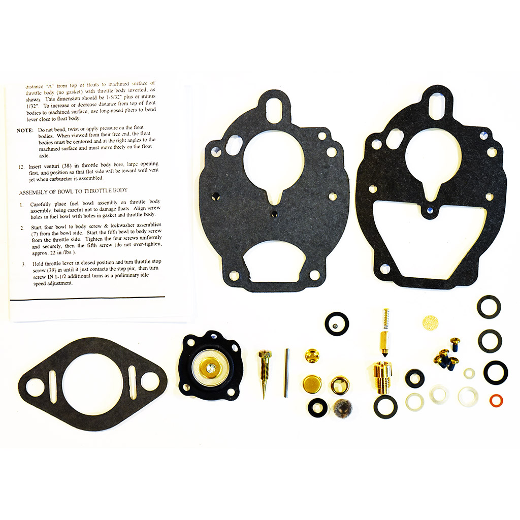 Zenith model 267 1 barrel updraft spring loaded needle seat accelerator pump carburetor kit part number ck9016
