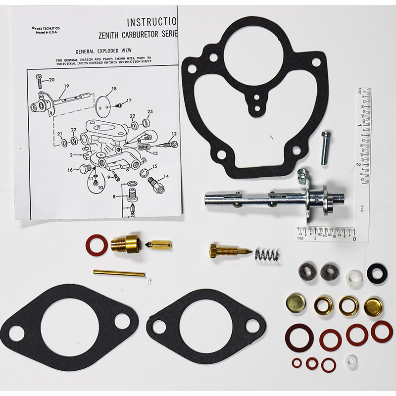 Massey-Harris 44 Zenith 62 carburetor rebuild kit with throttle shaft part number ck9020