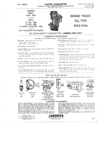 Carter BB 1939-1960 Chrysler, Dodge, Plymouth Carburetor Service Manual