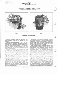 Rochester 2G 2GC 2GV 2-Jet 1961-1965 Small Base BOP Carburetor Manual