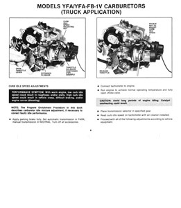 Carter YFA 1977-1985 Ford, Mercury Car and Truck Carburetor Service Manual