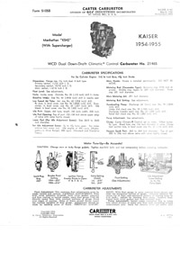 Carter WCD Buick, Kaiser, Pontiac, Cadillac Carburetor Service Manual