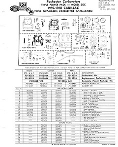 Rochester 2G, 2GC 1958-1960 Cadillac Triple Two Barrel Carburetor Service Manual