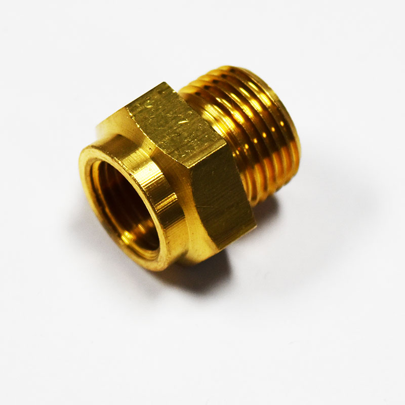Rochester Fuel Inlet Fitting, brass 5/8-20 5/16" inverted flare tube, Rochester 4G carbs part number fn9042
